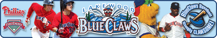 Official site for Minor League Baseball team in NJ: Lakewood BlueClaws, one the major New Jersey attractions for New Jersey day trips! Find information on things to do in New Jersey, and family fun activities in NJ. The Ballpark serves as a business meeting facility, and features corporate event fireworks. Host children's birthday parties at the ballpark and get info on leading BBQ caterers in New Jersey.